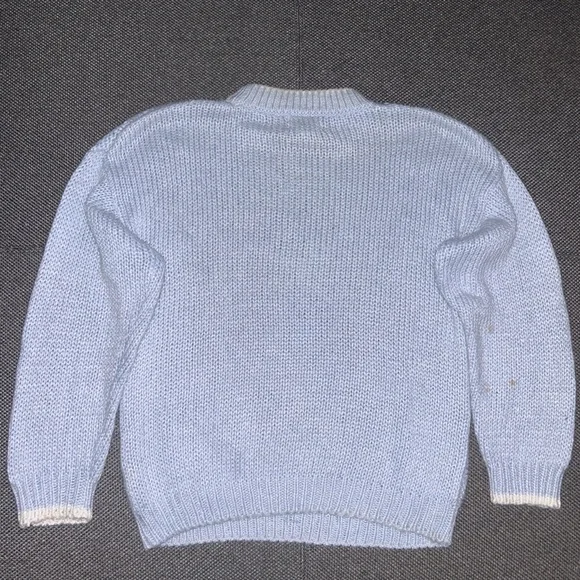 80s Jamie Scott Blue Cable Hand Knit Sweater Medium - Picture 4 of 4